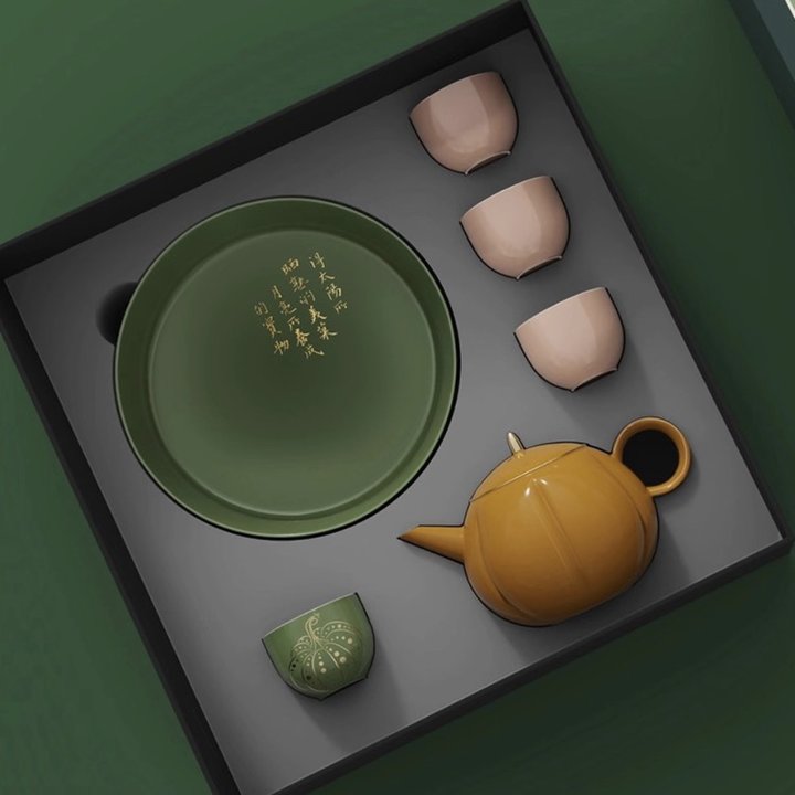 景德镇 硕果陶瓷茶具礼盒